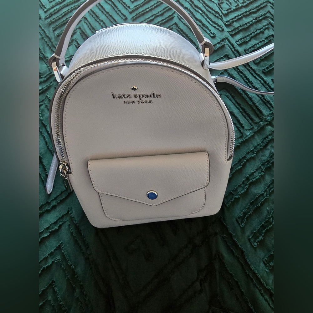 Kate Spade Light Grey Gray Mini Backpack - Picture 2 of 4